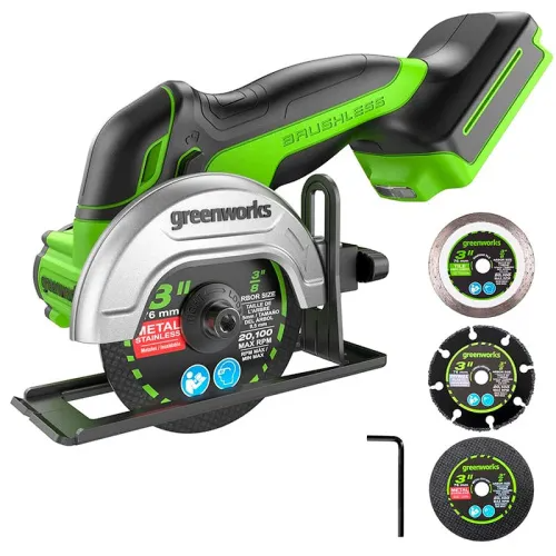 Угловая шлифмашина (болгарка) Greenworks GD24UCS 24V 3402007 (76 мм) бесщеточная аккумуляторная — детальное фото